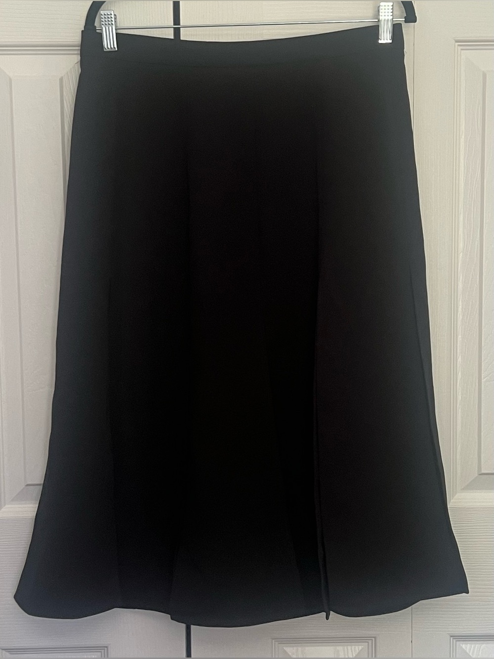 Ann Taylor Black Flared Midi Skirt